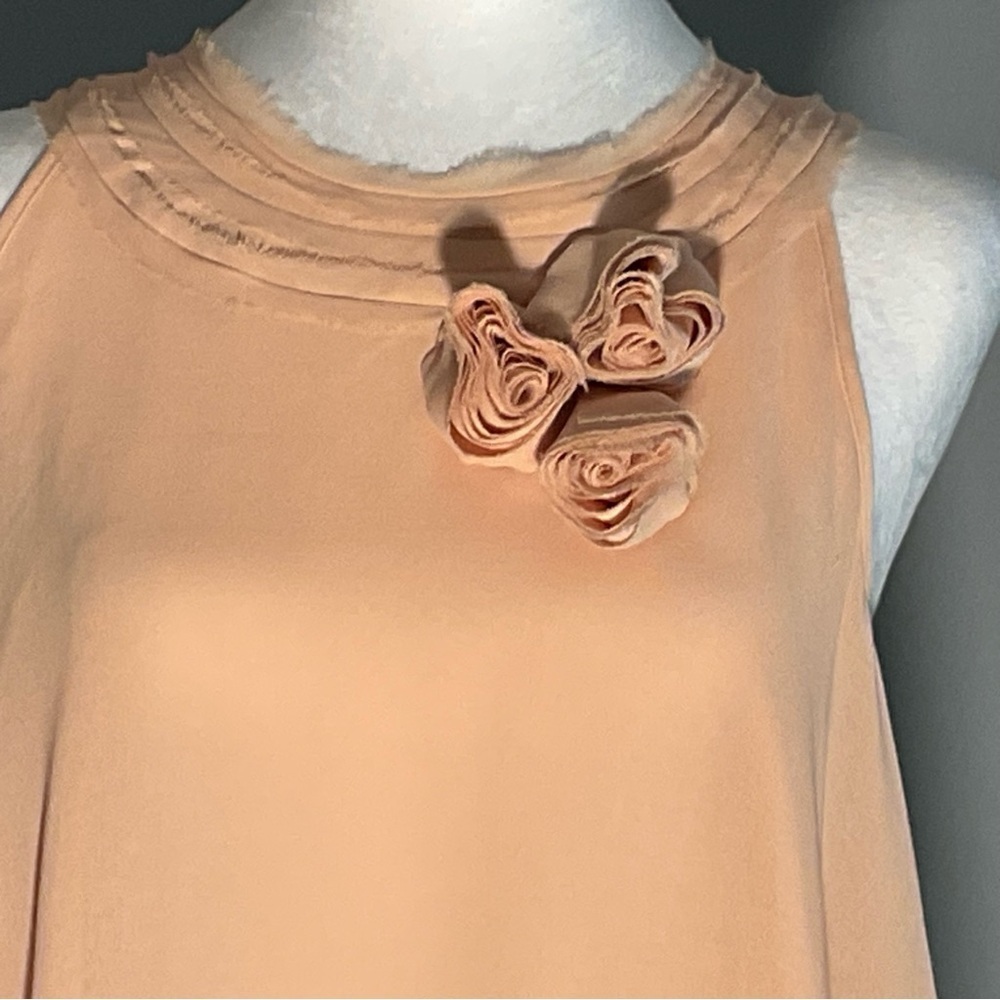 Twelve by Twelve Los Angeles Blush Chiffon Floral Appliqué Blouse Size S - Picture 9 of 16
